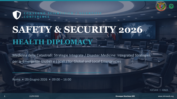 Locandina originale Safety and Security 2026 – Health Diplomacy